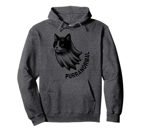 Purranormal Paranormal Spooky Cat Ghost Halloween Sudadera con Capucha