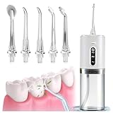Jet Dentaire Hydropulseur, Irrigateur Oral Sans Fil avec 8 Buses, Réservoir 280 ML, Étanche IPX7, Technologie d’Eau Pulsée et Grande Autonomie pour Maison et Voyage