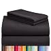 LuxClub 6 PC Sheet Set Bamboo Sheets Deep Pockets 18" Eco Friendly Wrinkle Free Sheets Hypoallergenic Anti-Bacteria Machine Washable Hotel Bedding Silky Soft - Black Queen