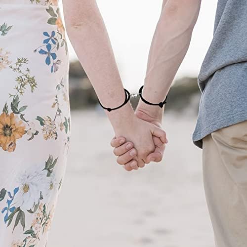 Cheerslife Sun Moon Bracelets, Key Lock Magnetic Heart Bracelet Couple Jewelry Gifts for Women Men Girlfriend Boyfriend Best Friend BFF Sister Valentines Day