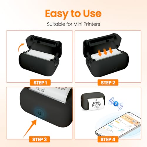 NULLTONEX Label Maker Machine with Tape: Portable Sticker Printer, Support Continuous Label, Sticker Maker Machine with Multiple Templates for Home, Kitchen, School, Office Organization, Black — view 5