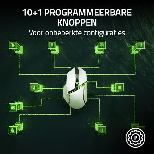Razer Basilisk V3 - Aanpasbare bedrade gamingmuis - ergonomisch ontwerp - 26K DPI-sensor - Chroma RGB - 11 programmeerbare knoppen - kantelbaar HyperScroll-wiel - PC/Mac | Wit - Afbeelding 3