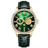 RAINTEN R9001 Men's Wrist Watches, Luxury Mechanical Watches for Men with 999 Gold, Leather Band & Date Calendar Luminous Automatic Mens Watch