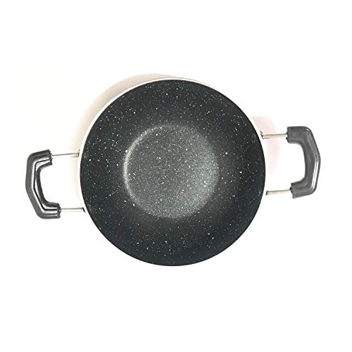 G&D Aluminum Nonstick Cookware Flat-Bottom Wok Deep Fry Kadai Non-Stick Deep fry pan Kadhai Frying pan Karai for Frying Cooking 1 Gallery Image