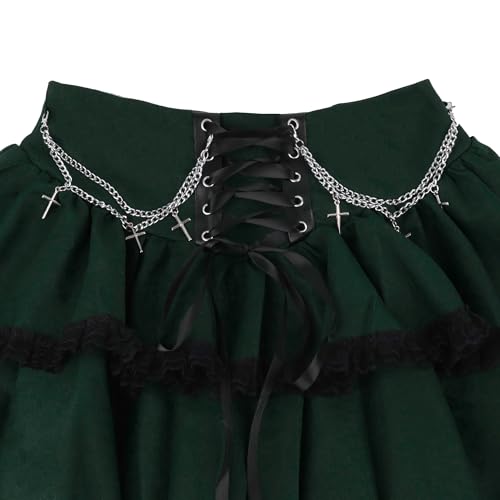 TSMNZMU Womens Gothic Mini Skirts High Waist Punk Grunge Pleated Skirts Harajuku Lolita Skirt Mall Goth Emo Skirt2