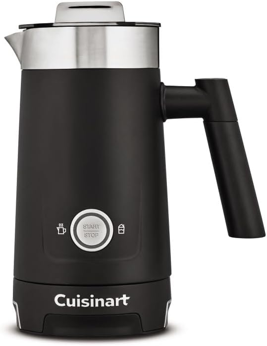 Espumador de leche de espuma fría y caliente, Espumador eléctrico para café, lattes, capuchinos, macchiatos, chocolate caliente y más, Tanque de leche antiadherente de acero inoxidable, Exterior Cool Touch, FR-16, Negro