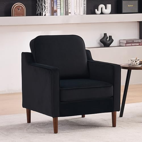 Sillón estilo medio siglo terciopelo negro miniatura 1