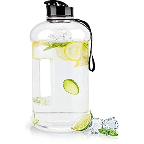 VENNERLI Half Gallon Water Bottle 2.2L Bottles with Handle Flip Cap 100% Leak Proof BPA Free Reusable Durable Big Gym Jug for Camping Sports Workouts Hiking Outdoors 2.2Litre Cover