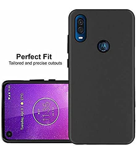 Image of Mobile Back Cover Case for Motorola Moto P40 / Motorola One Vision (Silicone Case|CameraProtection|Black SC1510)
