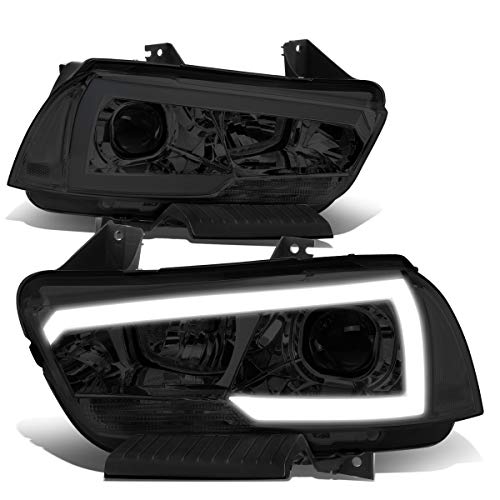 Dna Motoring Hl-Lb-Dch11-Sm-Cl1 Smoked Lens Led Drl Projector Headlights Replacement For 11-14 Charger With Halogen Headlights #TOP7