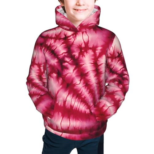 Colorful Rainbow Tie Dye Hoodie Youth Hooded Sweatshirt 3D Digital Printed With Pockets Tops