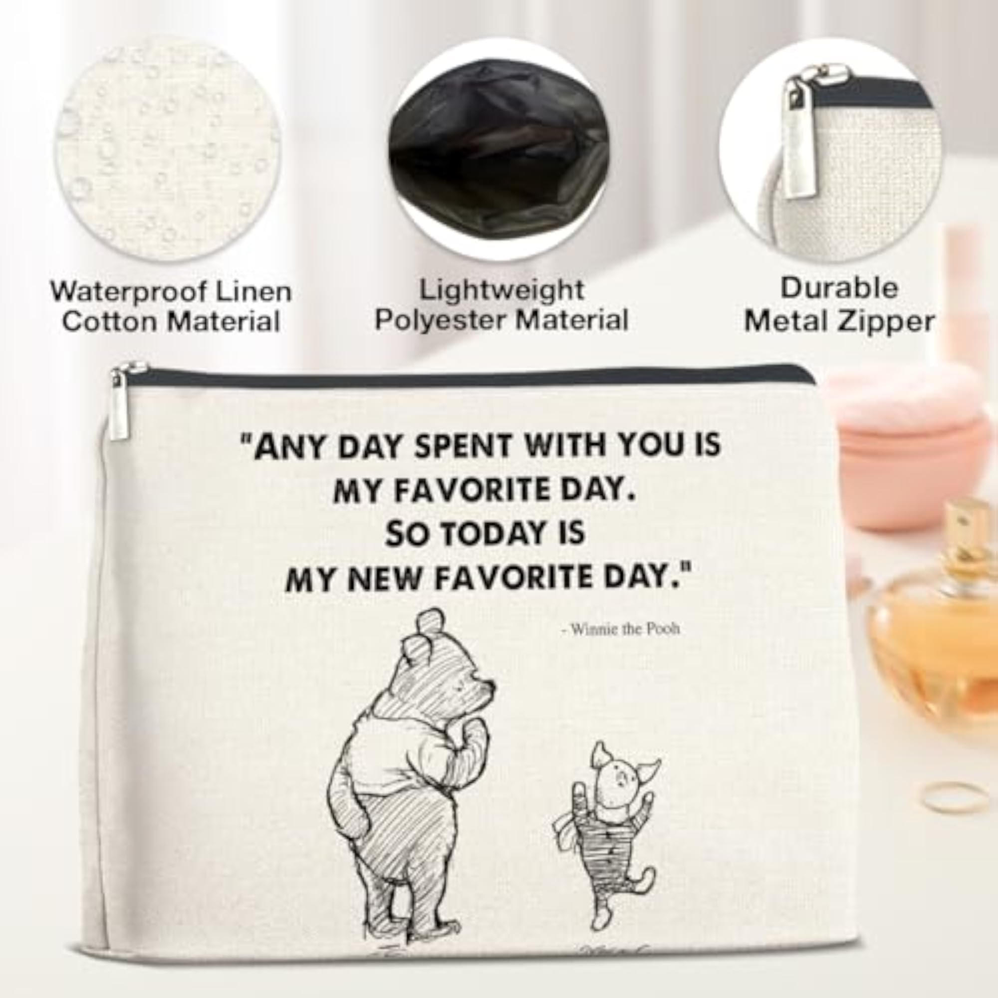 Pooh Bear Makeup Bag Cosmetic Bag, Classic Design