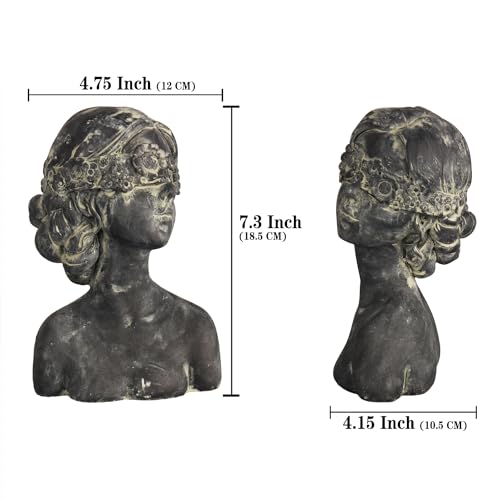 Figuras decorativas de resina con rostro femenino 7.1 in x 4.7 in miniatura 2