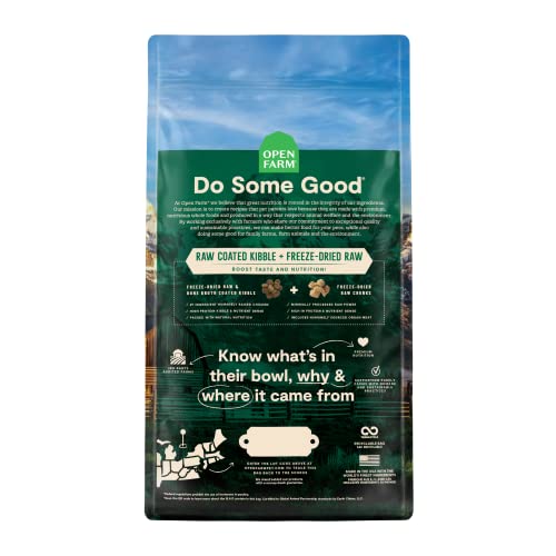 Open Farm, RawMix Dry Cat Food, Protein-Packed Kibble Coated in Bone Broth with Freeze Dried Raw Chunks, for Indoor & Outdoor Cats, Chicken & Turkey Grain-Free Recipe, 2.25lb Bag