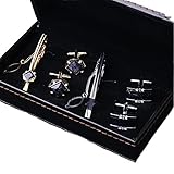 CCBUY Herren Krawattennadel Manschettenknöpfe Set Hemd Manschette Nagel Manschette Nagel Anzug Krawattennadel Clip Pin Geschenkbox Knöpfe für Nähen von Handarbeiten