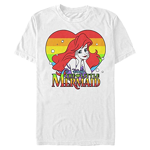 T-Shirt Ariel Disney Arc-en-Ciel Blanc Homme Grande Taille 3XL Coton