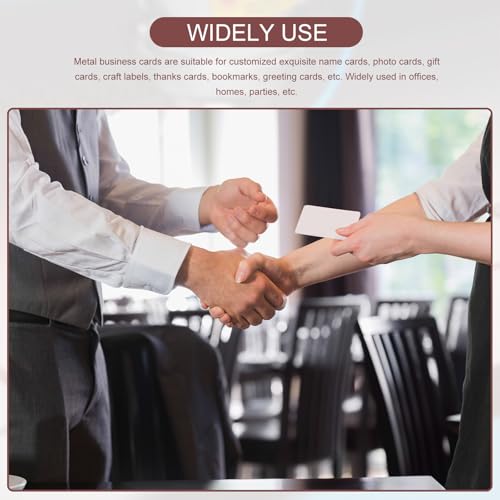 PATIKIL 12 Stück Blanko-Visitenkarten aus Edelstahl, 86x54x0,3mm(Stärke) Hochwertige Metall Visitenkarten für Laserdruck, Hochwertige Haptik, Hohe Härte, Schmutzabweisend, Silber