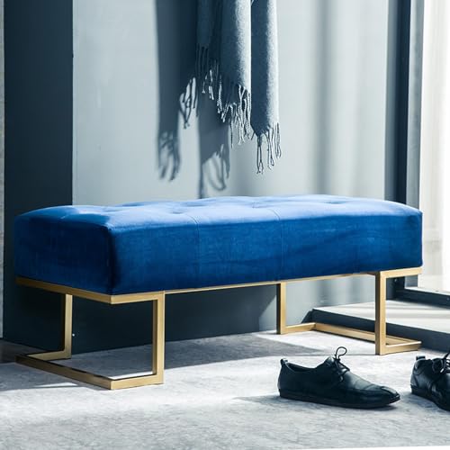 Banc avec coussin rembourré et tabouret de chambre moderne