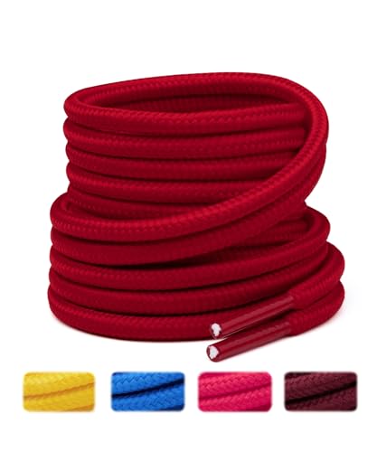 Image of Handshop 2 Pairs Round Boots Shoelaces, Heavy Duty Outdoor Shoe Laces | Replacement Shoestrings for Hiking, Running, Sporting Shoes and Work boots, Sturdy and Robust, 28 Colors, 30-63 inch Length