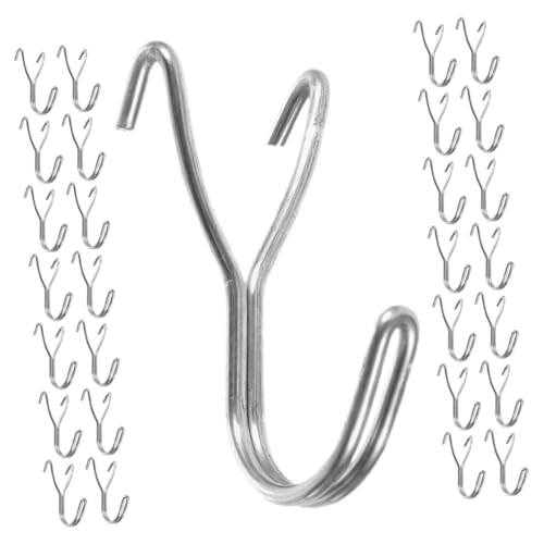 Cabilock Easy Install Pegboard Hooks 50pcs Stainless Steel j Shaped Hooks for Garage Kitchen Tool Utility Organization