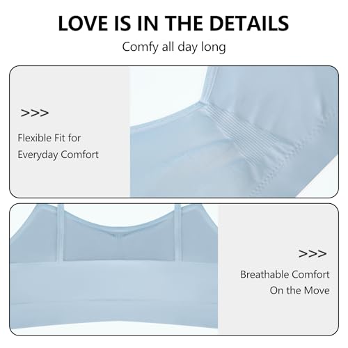 POWER FLOWER 6-Pack Women's Sports Bras, Seamless Yoga Bras with Removable Pads, Comfortable Strap Design, Sizes S-XL (3007, L-XL) - Image 5