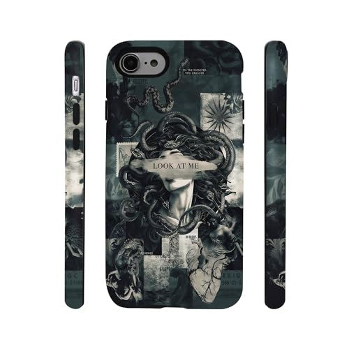 qizjio Cool Medusa Phone Case Shockproof Protective Greek Mythology Snake Phone Cases for iPhone 7/8/SE