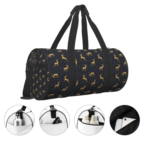 Travel Duffle Bag, Christmas Deers Sports Gym Bag for Women Men, Carry On Bag Weekender Overnight Duffel Bag, Personal Item Travel Bag3