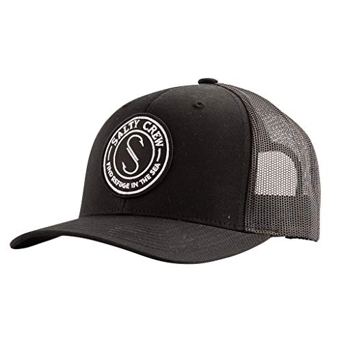 Image of Salty Crew Men's Emblem Logo Retro Trucker Hat - Unisex Adjustable Baseball Hat for Adults - Premium Cotton