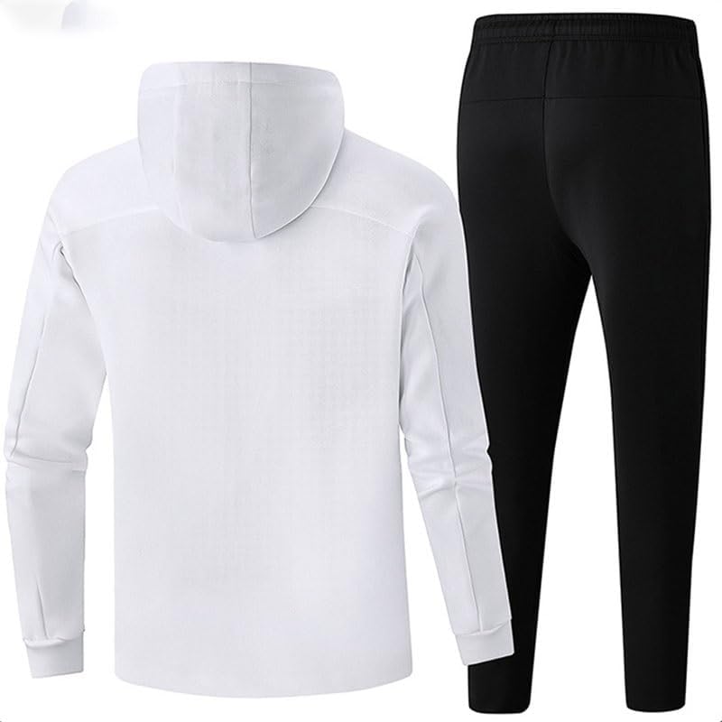 Adult Autumn Hooded Tracksuit Lounge Set Solid Color Jogging Breathable Sports Wear with Zipper