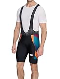 TCA Salopette Ciclismo Uomo con Fondello Professionale – Pantaloncini Bici con Bretelle e Tasche Laterali – Tessuto ad Asciugatura Rapida per Bici da Corsa, Gravel e MTB - Orange Graphic, M