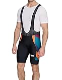TCA Salopette Ciclismo Uomo con Fondello Professionale – Pantaloncini Bici con Bretelle e Tasche Laterali – Tessuto ad Asciugatura Rapida per Bici da Corsa, Gravel e MTB - Orange Graphic, S
