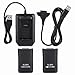 Price comparison product image Hakeeta 4800mAh Rechargeable Battery Backup Battery for Xbox 360 Charger During Game with USB Cable and Charging Base