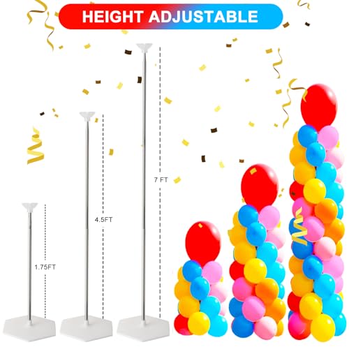 image for Yeunmu Balloon Stand Kit, Set of 2, 7 Feet Adjustable Balloon Column S