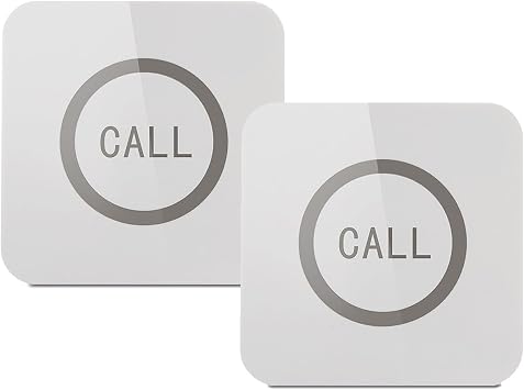 ALIBELL Restaurant Pager System, Waiter Calling Pager for Restaurants,Hotel,Cafe,Bar, Waterproof Wireless Call Buttons 2-Pack Call Buttons