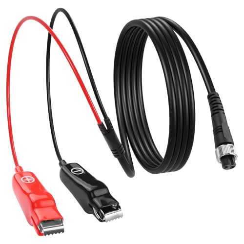 CERRXIAN 5FT Cable de batería para carretes de pesca eléctricos, cable de alimentación de 2 pines para carretes eléctricos, 500/800MJ