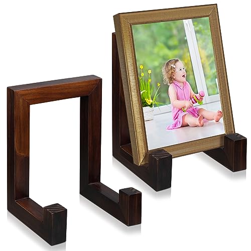 Soaoo 2 Pcs Wooden Plate Stand for Display Picture Stands