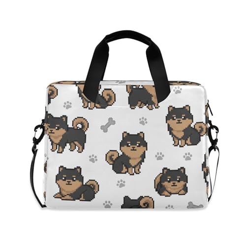 Funda para portátil con diseño de cachorro Pomerania, 13-15.6 pulg miniatura 1