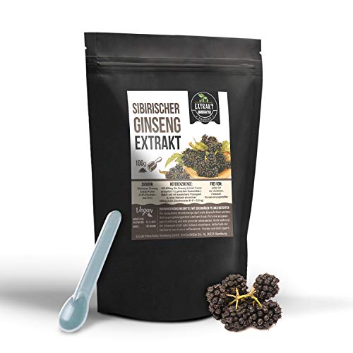 Sibirischer Ginseng Extrakt | 0,8% Eleutheroside | 100g Pulver | Taiga Wurzel ohne Zusatzstoffe | hochdosiert vegan (Pulver 100g) Cover