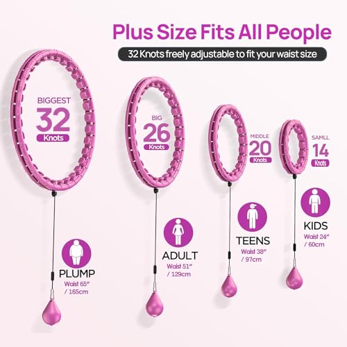 image for APzek 32 Detachable Knots Weighted Exercise Hoop Plus Size, No Falling