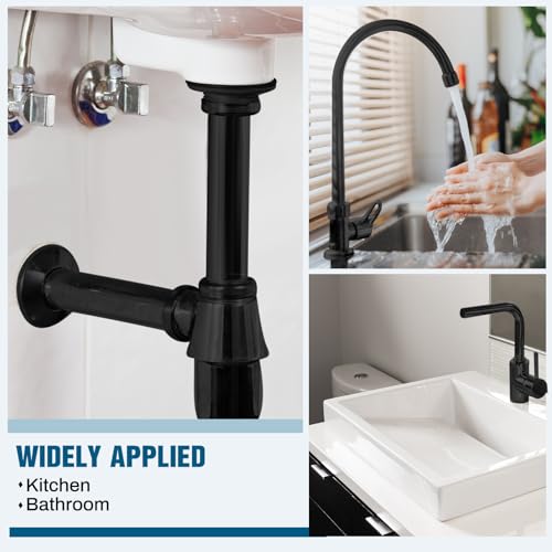 Tandefio 2 Pcs Flanged Sink Tailpiece 1-1/4" Od x 12", Black by Tandefio - Used condition - Image 6