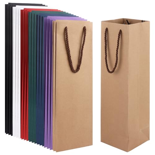 Bolsas de regalo de vino para bodas y cumpleaños con asas resistentes en pack de 42 unidades