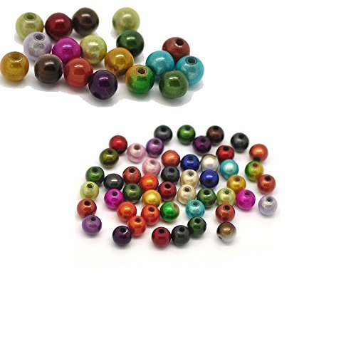 Rockin Beads Mixed Miracle Acrylic Round Spacer Beads 6mm 450 Pack (1.2mm Hole)