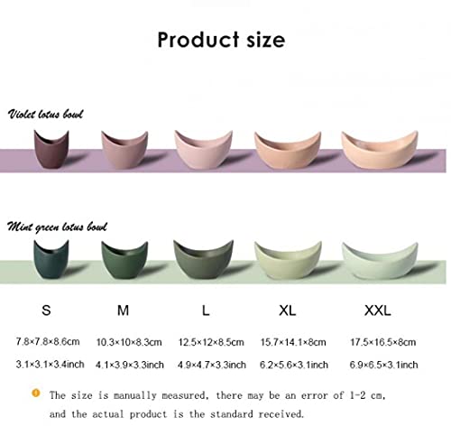 Salad Bowl Set, Ceramic Bowls Set, 5Pcs/Set Creative Lotus Fruit Salad Cereal Bowl, Home Decorative Bowl, Porcelain Bowls For Kitchen, Microwave Safe Bowl For Desserts Candy (Purple) #TOP3