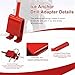 Ahuliao Ice Anchor Drill Adapter for 1/2'' Drill Chuck, Ice Fishing Anchor Power Drill Adapter, Ice Tent Stake Drill Adapter, Ice Shelter Screw Drill Adapter - Red