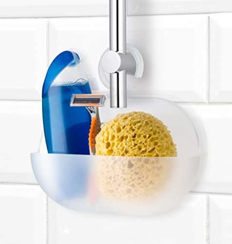 Shower Candy Multi functional hook Basket for Shampoo Conditioner And Razor Organizer Small Hanging Caddies No Drilling Rack Essential Bathroom Accessory Bath Storage Holder Plastic (1 PC) (WHITE)