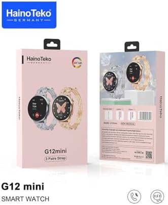 HainoTeko G12 Gold Akıllı Saat | Şık Metal Kordonlu, AMOLED Ekran | Bluetooth Görüşme | 3 Kordon Seti - Görsel 5