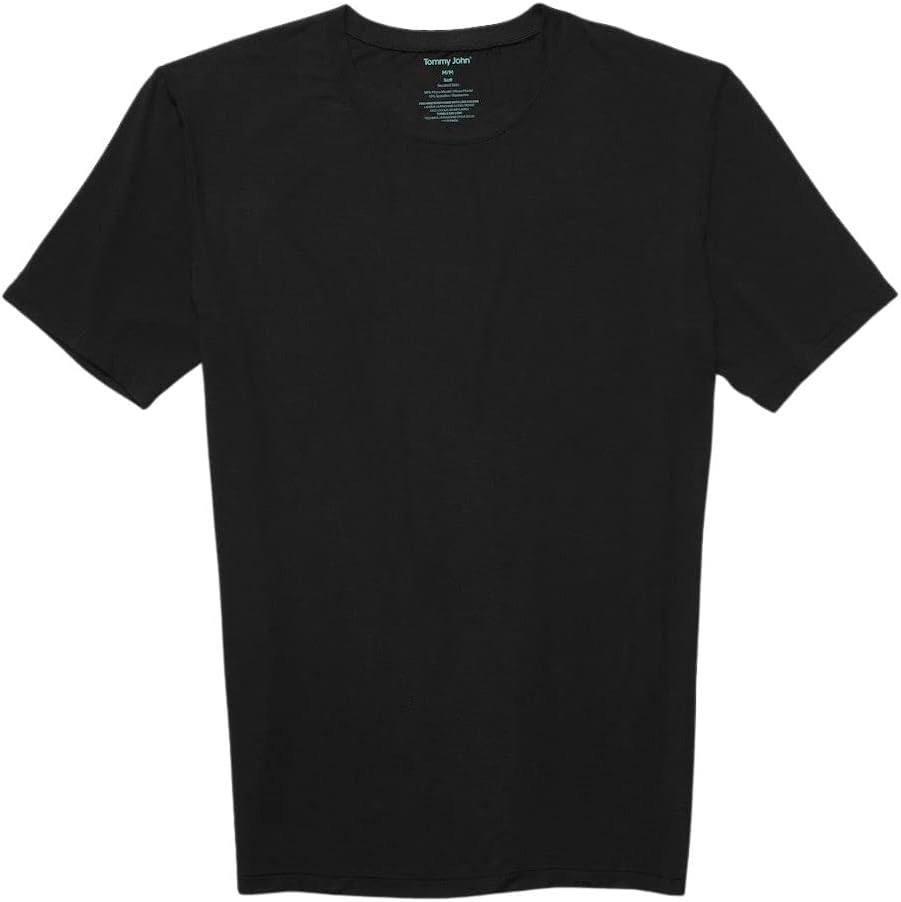 Men's Crew Neck Undershirt, Second Skin Fabric, Slim Fit T-Shirt with Stay Tuck Design