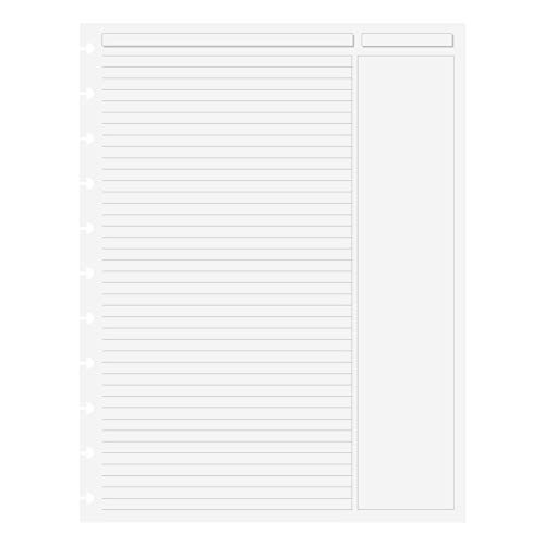 Levenger Circa Right Annotation Ruled Refill, 100 Sheets - Letter size Discbound Refill Paper, 90-gsm, 100 sheets