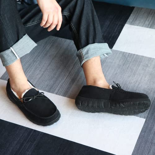 Image of MIXIN Mens Slippers Indoor Outdoor Memory Foam House Shoes Anti-Slip Moccasins Slippers for Men