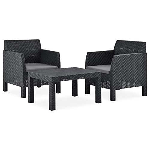 RONGQI 3-TLG. Garten-Lounge-Set mit Kissen, Gartenlounge, Balkon Möbel, Terrassenmöbel, Lounge Gartenmöbel Set… – Bild 3